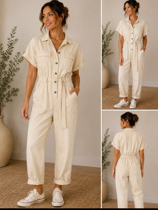 Universal Thread Pants - Jumpsuit | Size 6 | Belted Button Front |